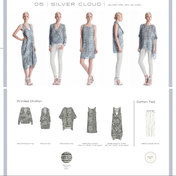 Ronen Chen ‘Emma’ oversized drape Top in Neptune Print (tiedye grey/black/white) - Picture 3 of 13